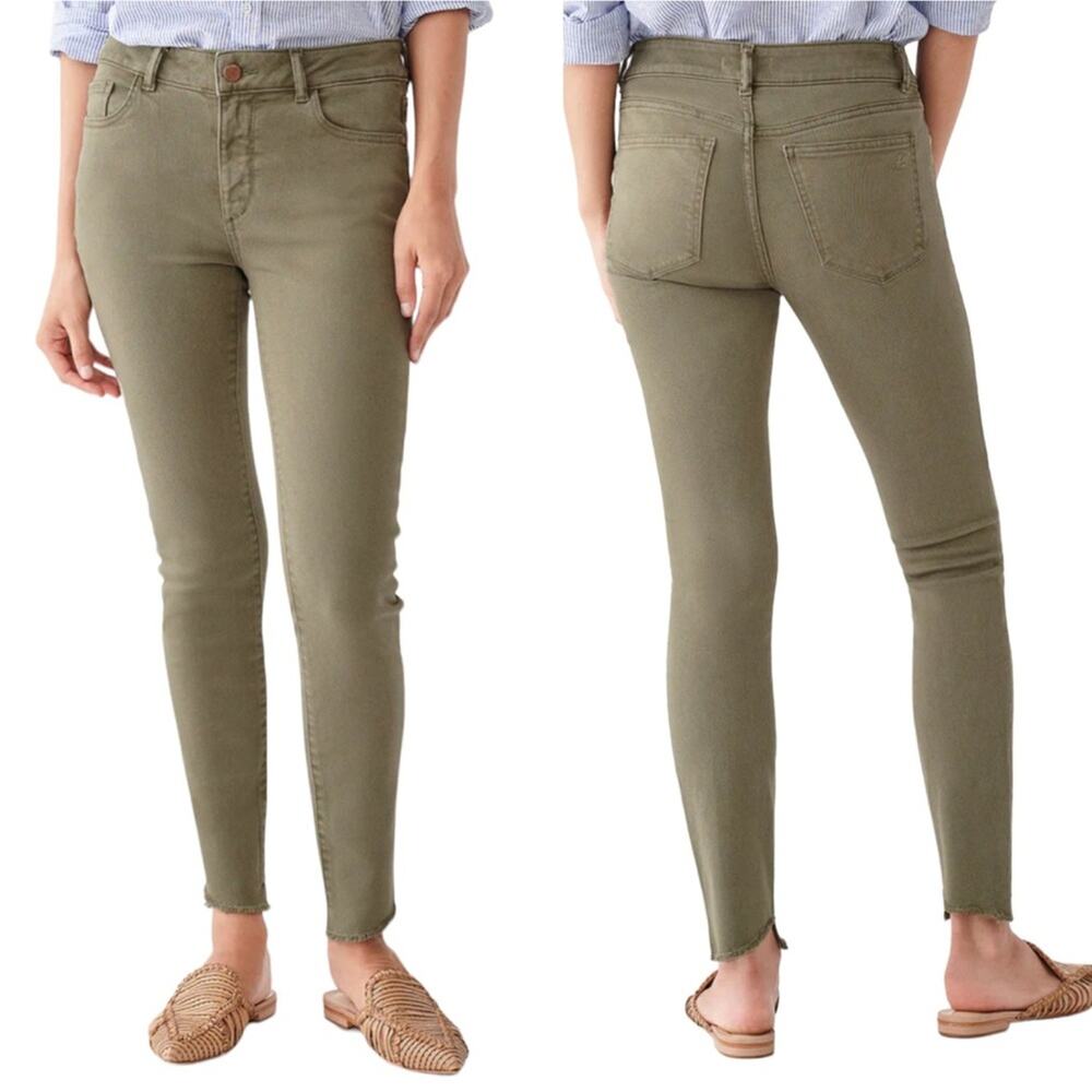 DL1961 Florence Ankle Mid Rise Olive Skinny Jeans 29